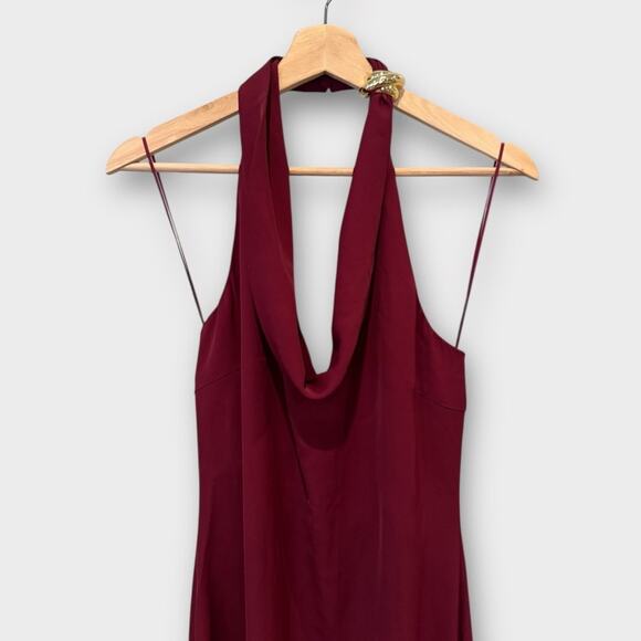 ASTR the Label Alanna Metal Buckle Detail Halter Neck Dress Size Medium - Picture 7 of 14